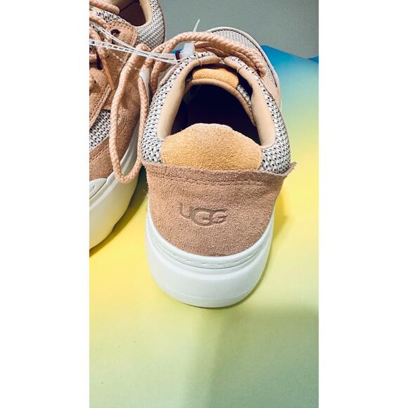 UGG Treadlite Womens Marin Mega Lace-Up Platform Sneakers Beige Mesh Lining - Picture 6 of 16